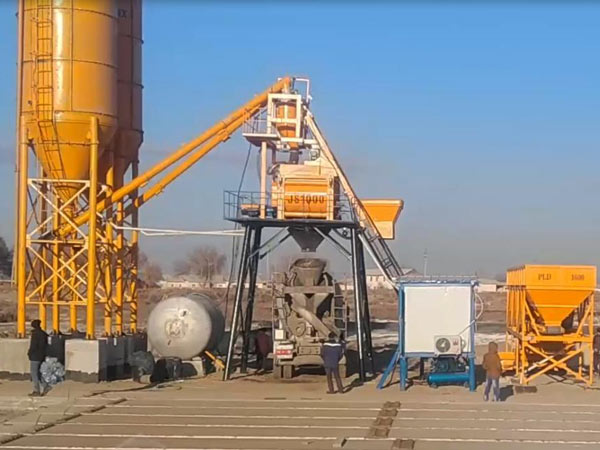 AJ-50 hopper concrete plant Uzbekistan