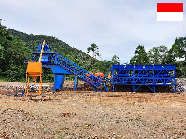 mobile concrete batching plant in Indonesia