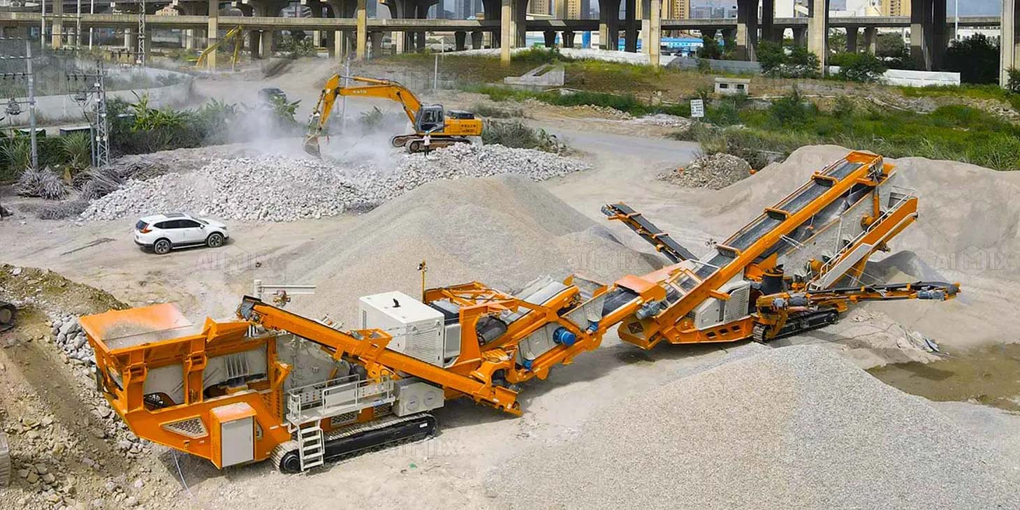 construction waste recycling plant - crawler crusher