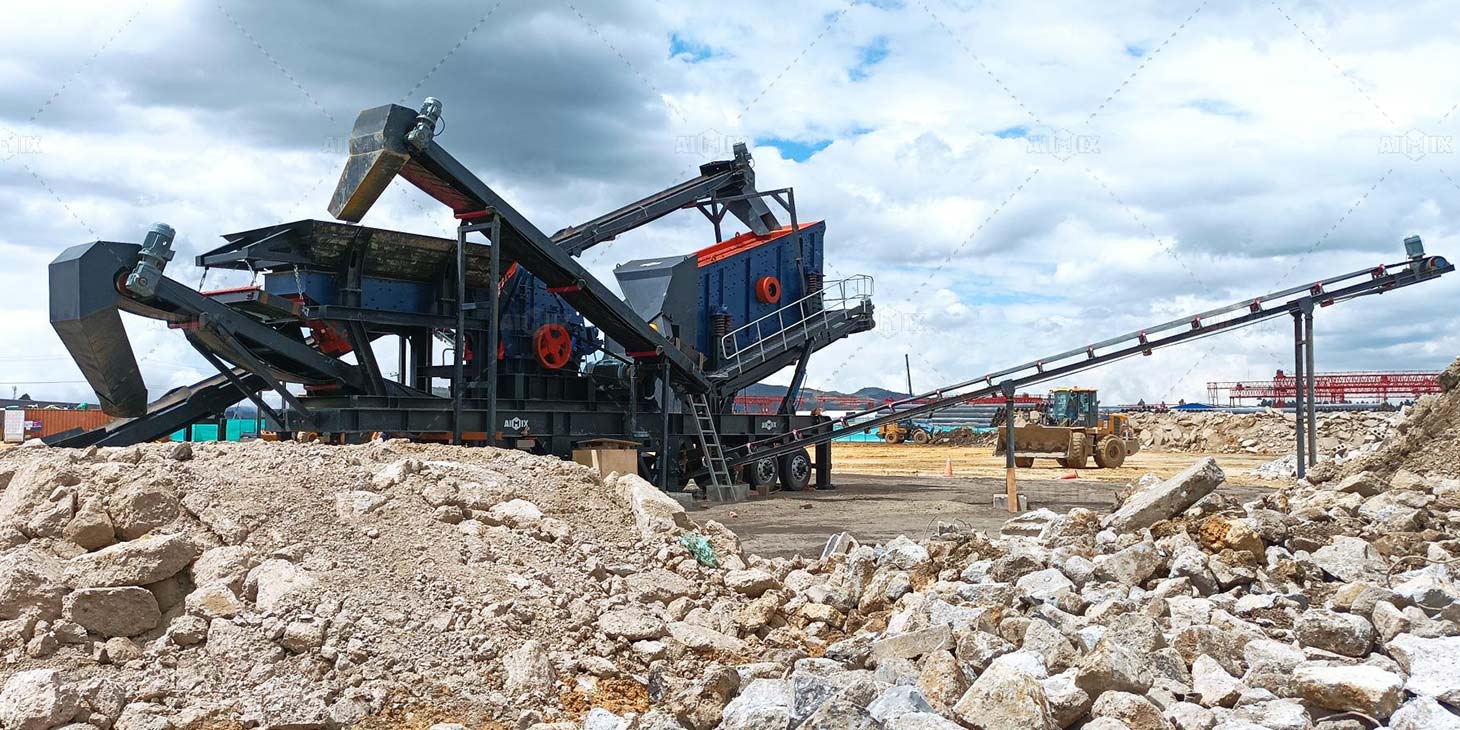 150tph Wheeled Concrete Crushing Machine Used for Construction Waste Recycling in Colombia