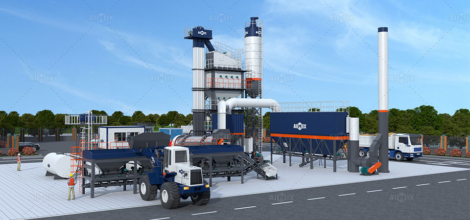 ALQ stationary asphalt mixing plant 3D drawing