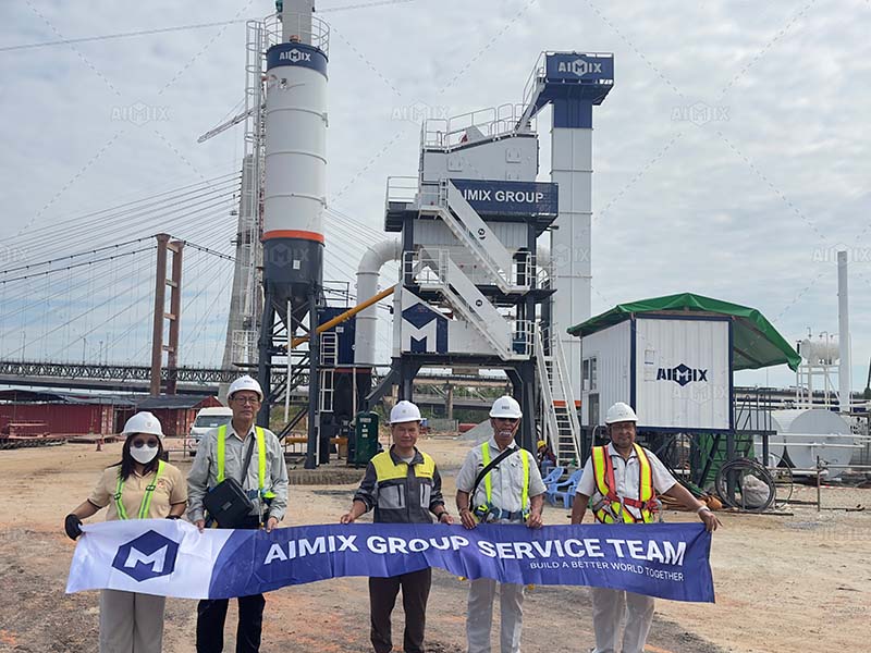 80tph asphalt plant service team for installation and training in Myanmur