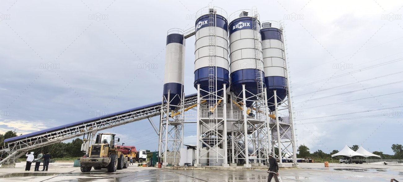 AJ180 concrete batch plant for commercial concrete production