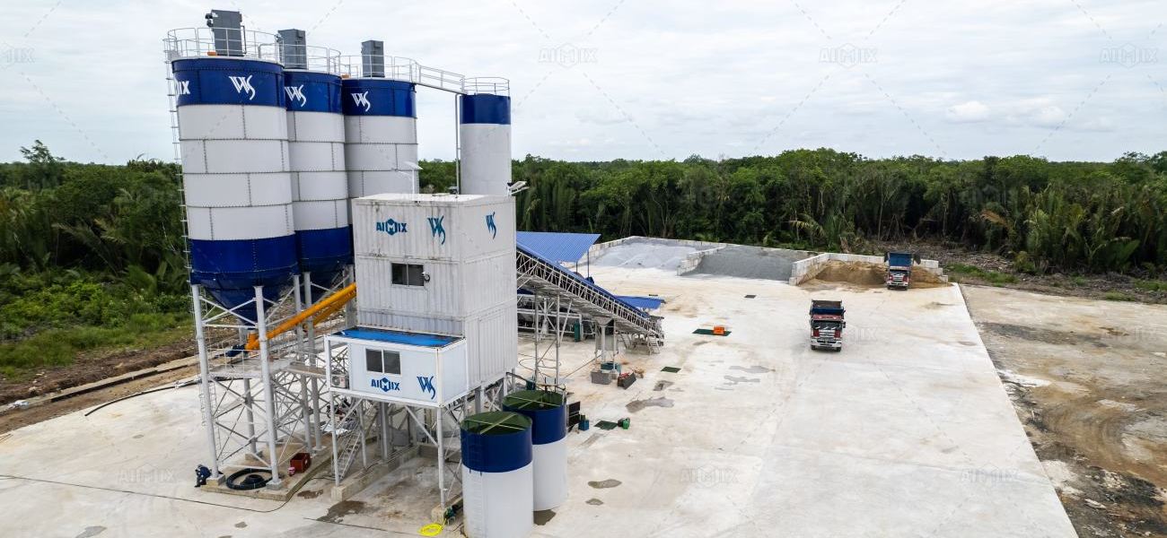 AJ180 concrete plant for commercial concrete production